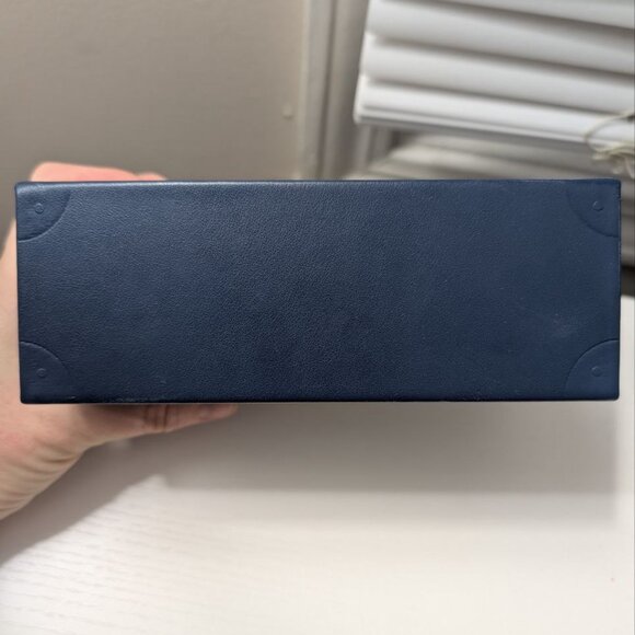 LOUIS VUITTON Navy Empty Box Sunglasses / glasses Case Magnetic Box 6.5x2.8x2.4” - Picture 6 of 7